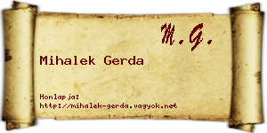 Mihalek Gerda névjegykártya
